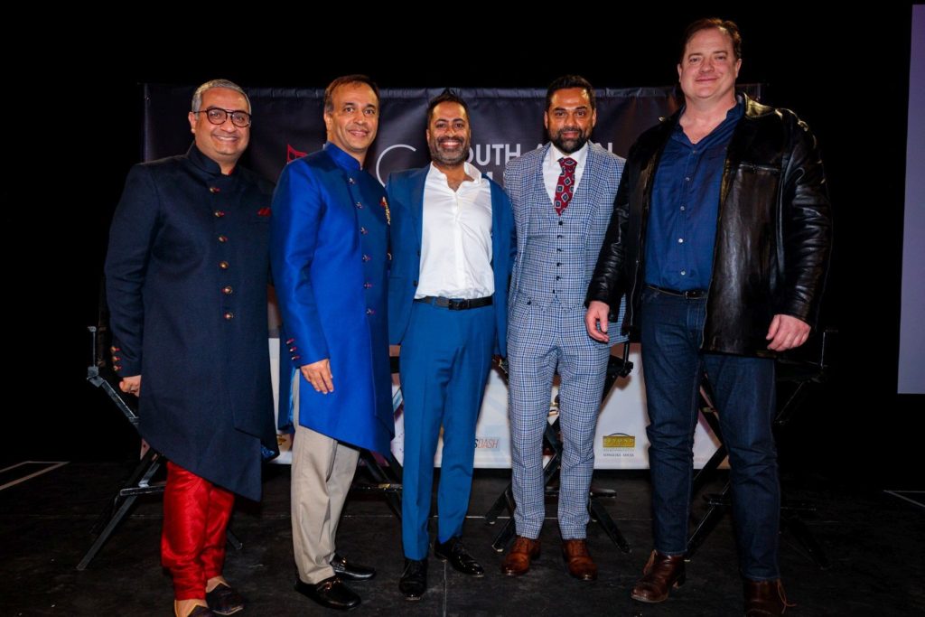 Jitin Hingorani, Manny Bansi, Rohit Karn Batra, Abhay Deol and Brendan Fraser at the opening night of NYC SAFF.
