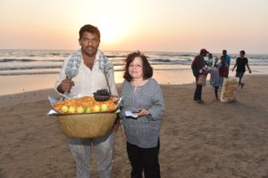 Lavina Melwani with the Chana Jor Garam vendor