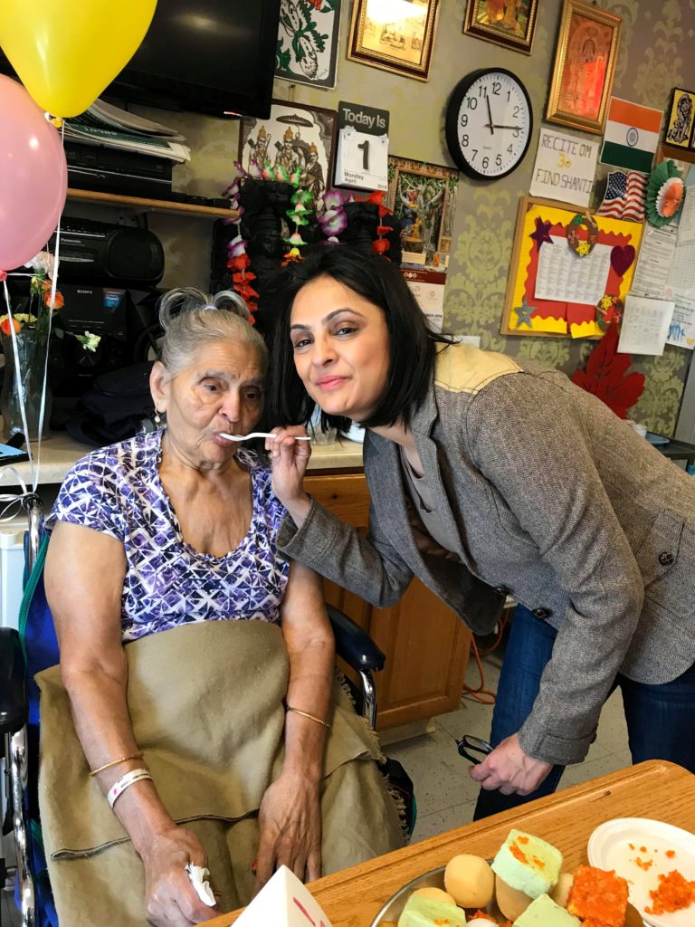 Avanti Patel with her mother