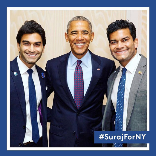 President Obama with Suraj Patel and his brother Viral.