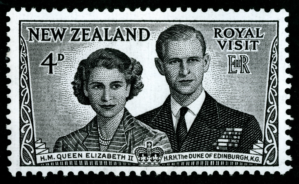"Postage Stamp Depicting Queen Elizabeth II and Prince Philip 1953" by Archives New Zealand is licensed under CC BY 2.0