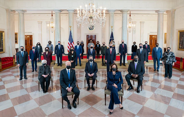 President Biden and Vice President Harris with the cabinet - official white house photo by Adam Schultz