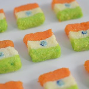Trilcolor barfi from Madhuram Sweets for India's Independence Day
