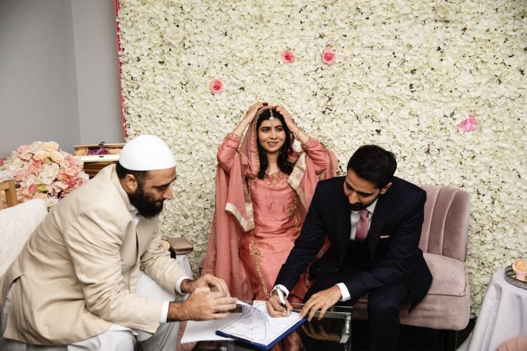 Malala's nikah ceremony at home