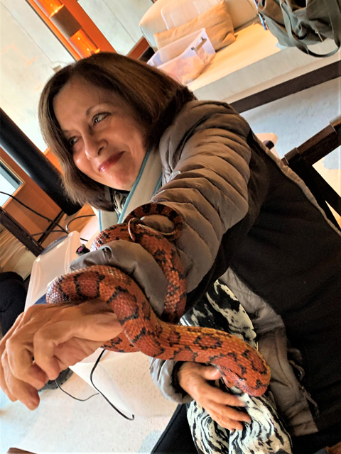 Lavina Melwani and Corn Snake in Utah