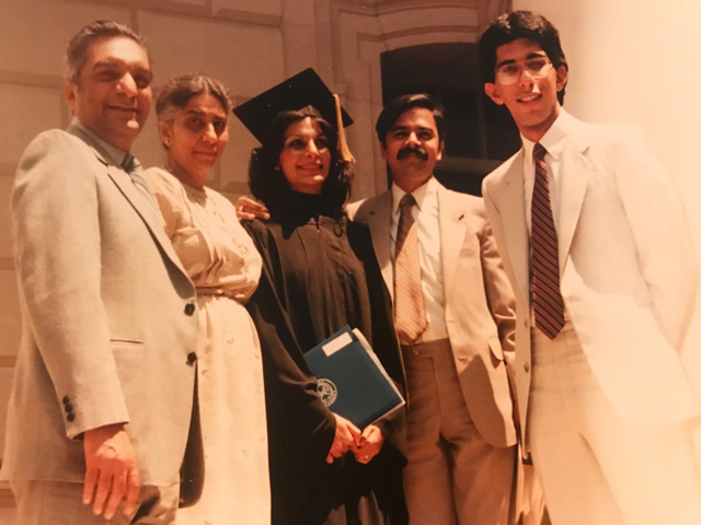 Gulshan with her husband Dean, her parents and brother