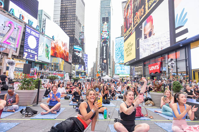 Yoga on the Longest Summer Day in Times Square