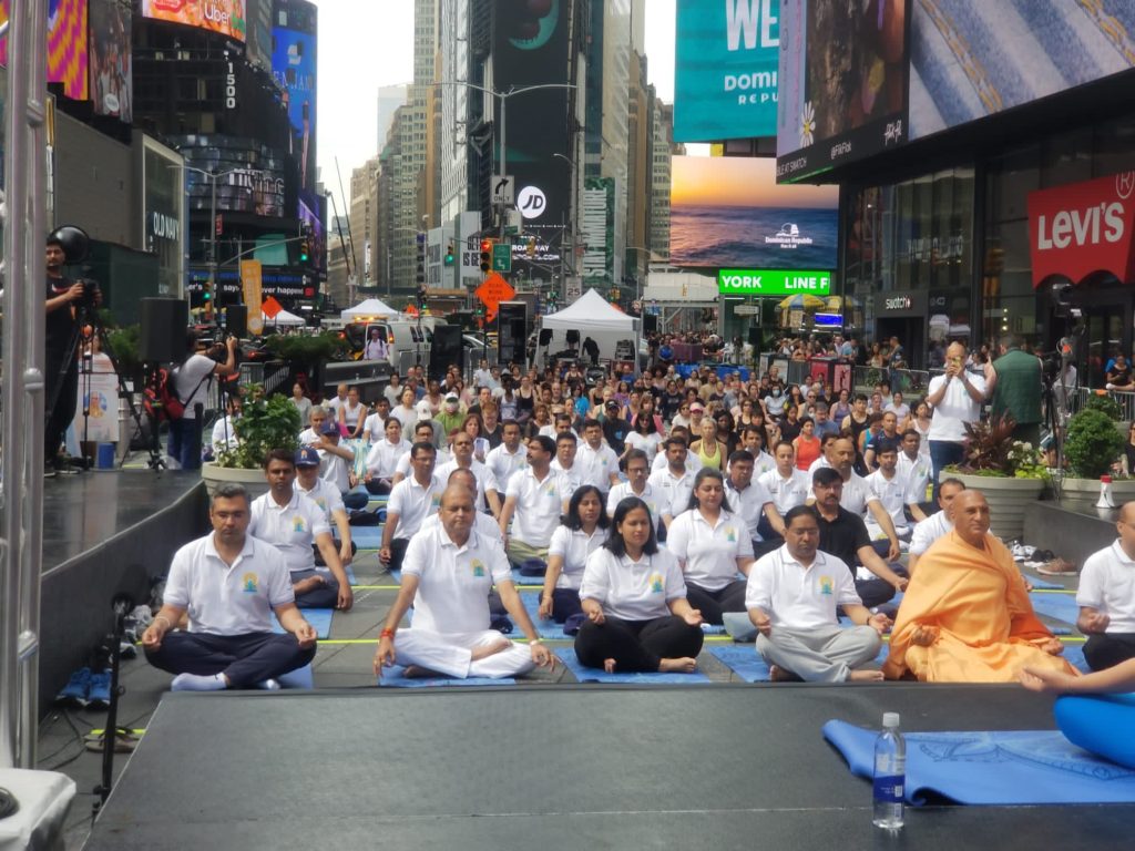 International Day of Yoga at Times Square