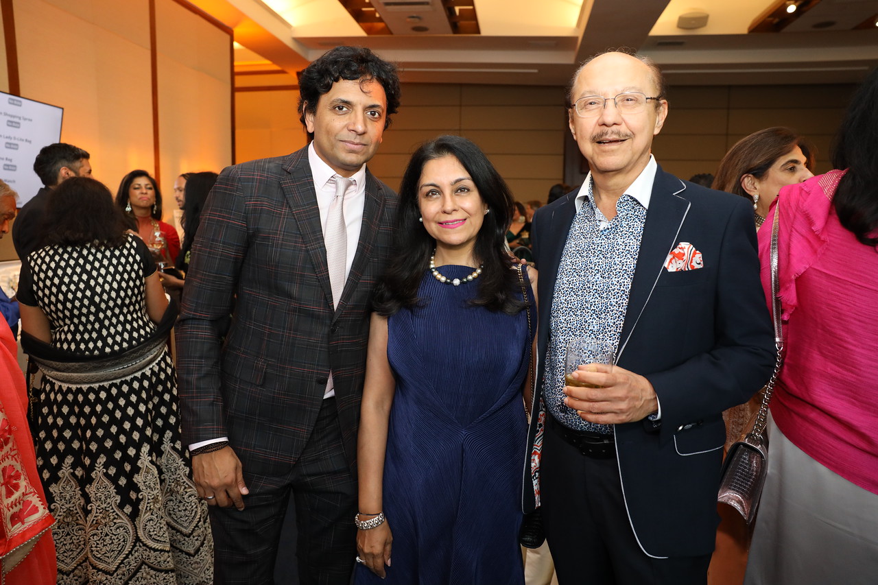 M. Night Shyamalan with Nita and Sunil Wadhwani