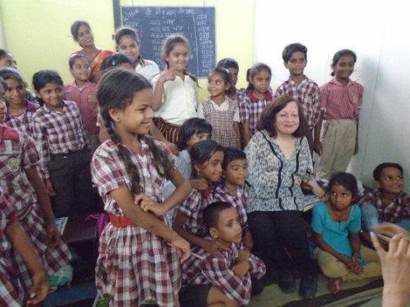 Lavina Melwani visiting a Children's Hope project