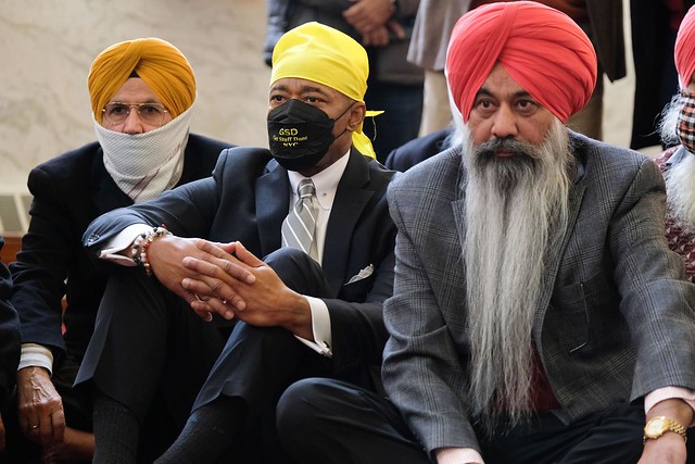 Mayor Eric Adams travels to a Sikh temple in Queens and delivers remarks. The Sikh Cultural Society, Queens. Sunday, January 16, 2022. Credit: Ed Reed/Mayoral Photography Office.