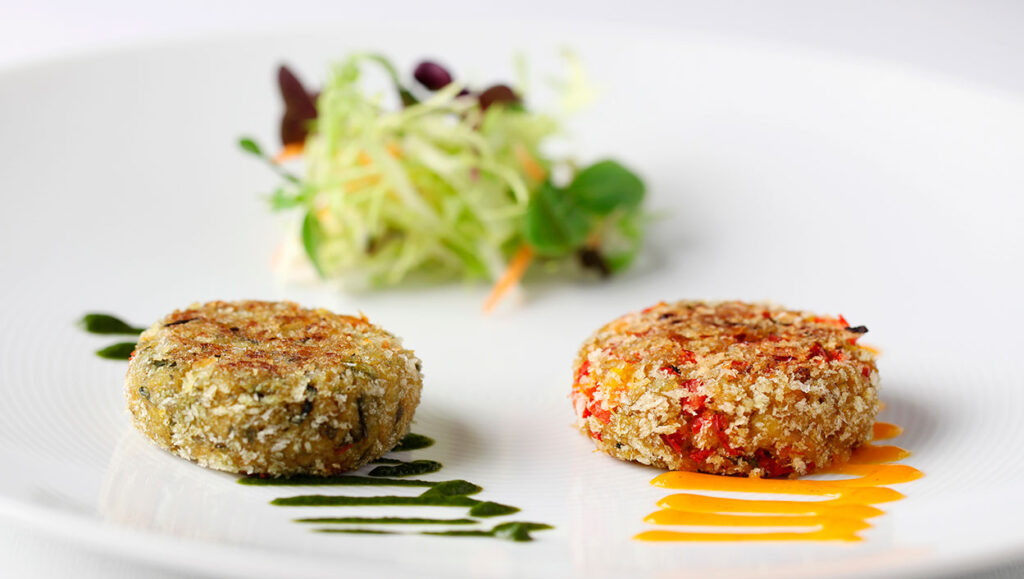 Lotus root and colocasia chops at Quilon at the Taj Hotel 