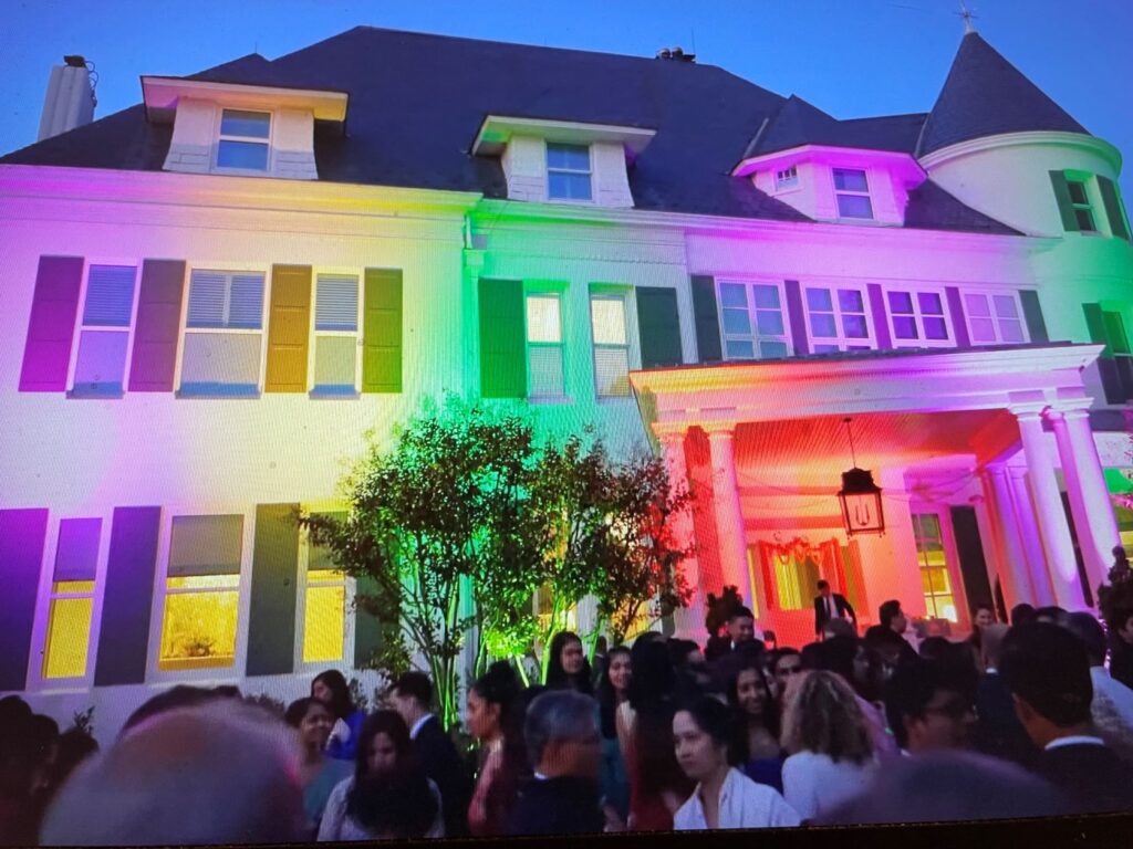 VP Kamala Harris home lit up for Diwali