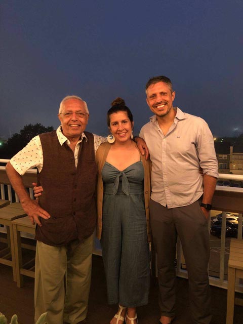 Sachdev with son and daughter-in-law