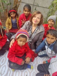 Lavina Melwani with the children of CHI Chahak