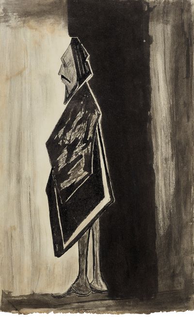 RABINDRANATH TAGORE (1861-1941) Untitled (Standing Figure) Estimate USD 60,000 – USD 80,000