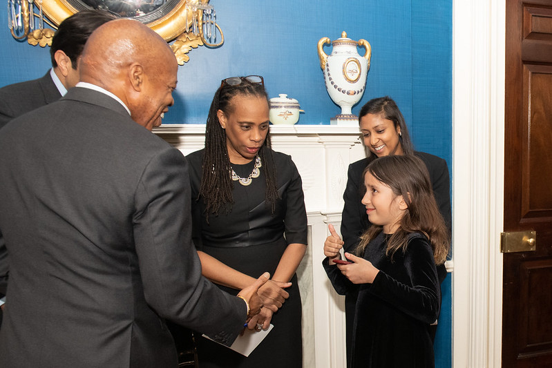 Mayor meets the youngest member at the Summit