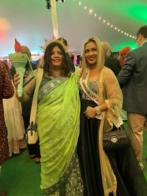 Lady Liberty in a saree and Miss Immigrant were there too!
