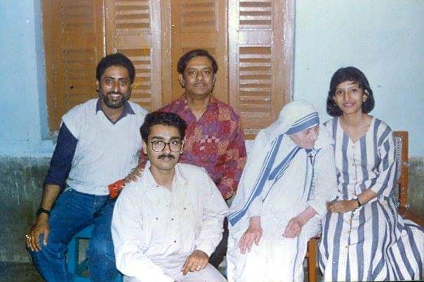 When my father Sumit Roy was invited to perform for Mother Teresa at Missionaries of Charity in Kolkata, both my husband (Jayanta Banerjee wearing specs in the first row) and I got the blessed opportunity to also be a part of that performance.