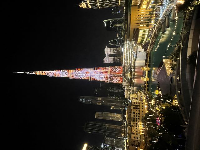 The Burj Khalifa in Dubai lit up for New Year