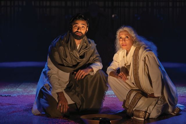 Shawn Ahmed as Yudhishthira and Sukania Venugopal as
Bhishma in Why Not Theatre’s
Mahabharata
Photo David Cooper