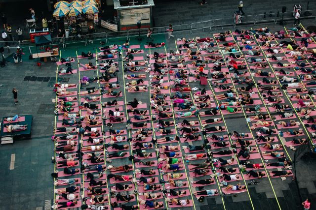 The power of yoga in Times Square