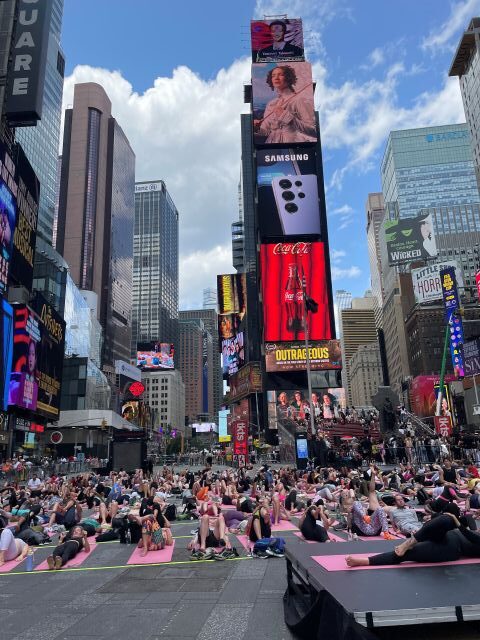 Yoga in Times Square - Photo Lavina Melwani