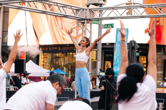 Yoga lesson from Aditi Shah and Indian Consulate in Times Square