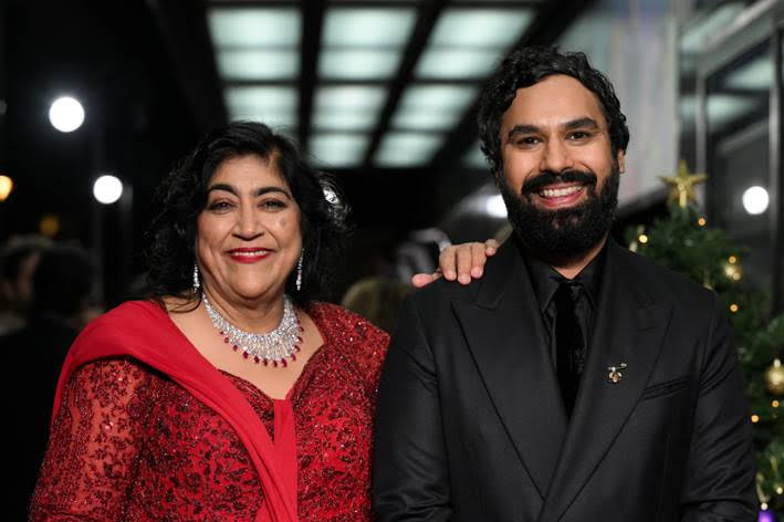 Gurinder Chadha and Kunal Nayyar at the London Premiere of Christmas Karma