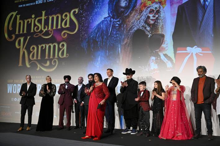 The cast and crew of Christmas Karma