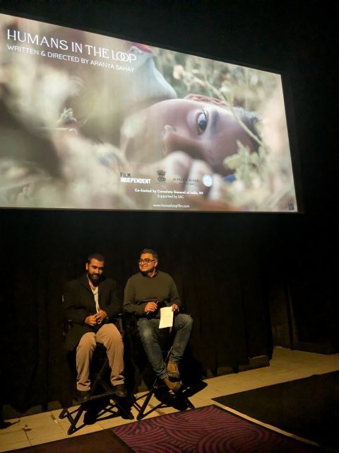 Aranya Sahay and Mukul Devichand at NY screening of Humans in the Loop