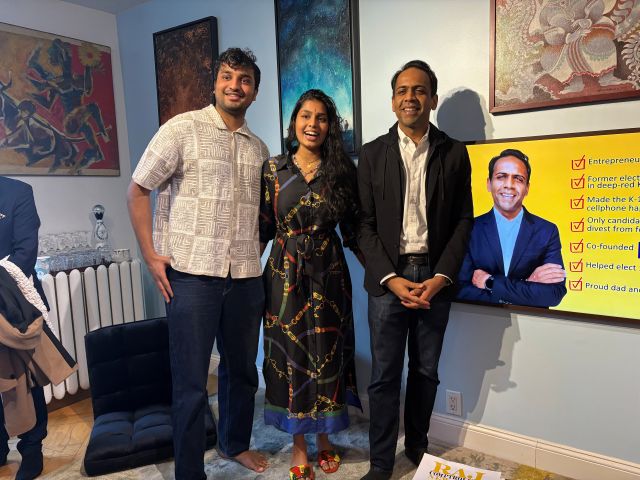 Raj Goyle with Krishna and Durga Sreenivasan 