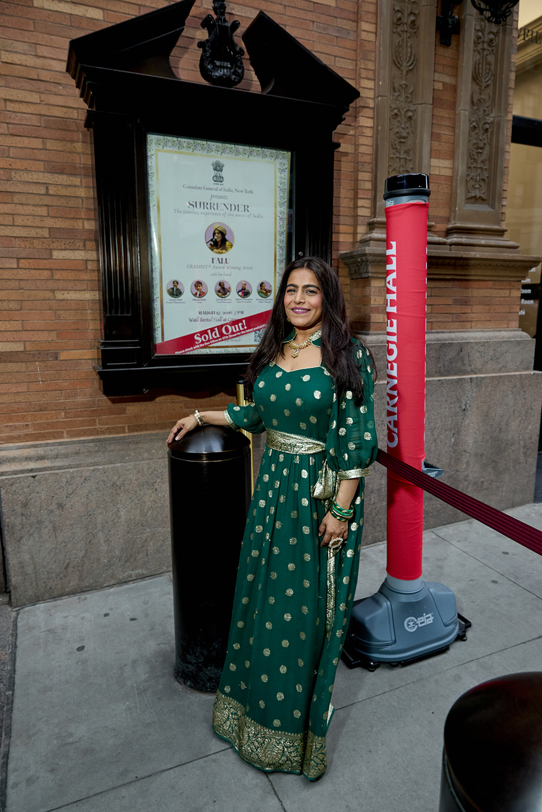 Falu Shah outside Carnegie Hall for Surrender