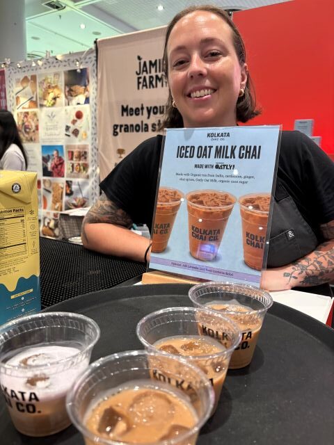 Oat milk chai from the Kolkata Chai Co at Specialty Food Show