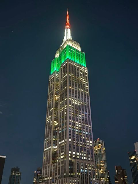 The Empire State Building in tricolor for India's independence