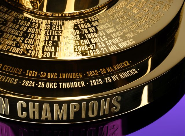 NBA Larry O'Brien Trophy closeup